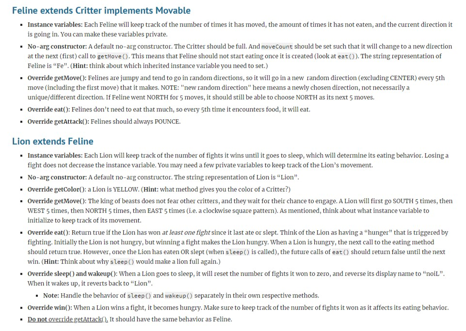  In Movable class: import java.util.Random; public interface Movable { Random random