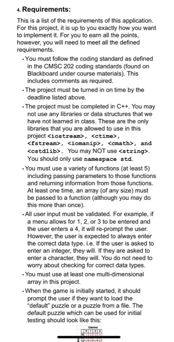 array . Use simple file input/output 2. Background The fifteen (15 or