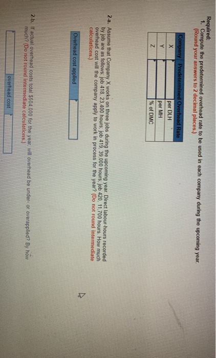 year follow. Company Direct labour-hours 100.000 Machine-hours 39,000 Direct materials cost $