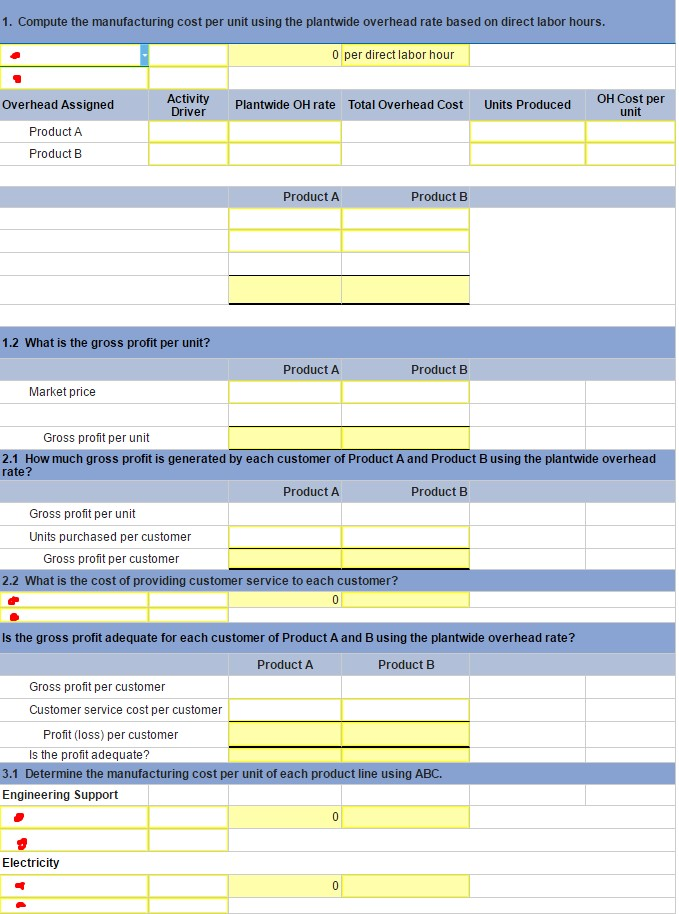 Problem 4-1A Comparing costs using ABC with the plantwide overhead rate LO