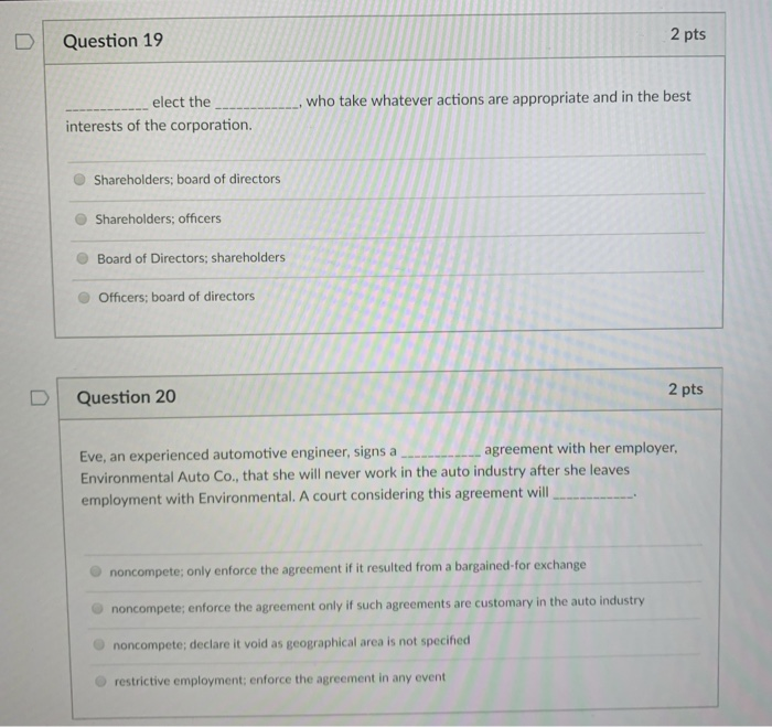  D Question 19 2 pts the who take whatever actions are