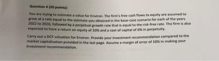  Question 4 (20 points): You are trying to estimate a value