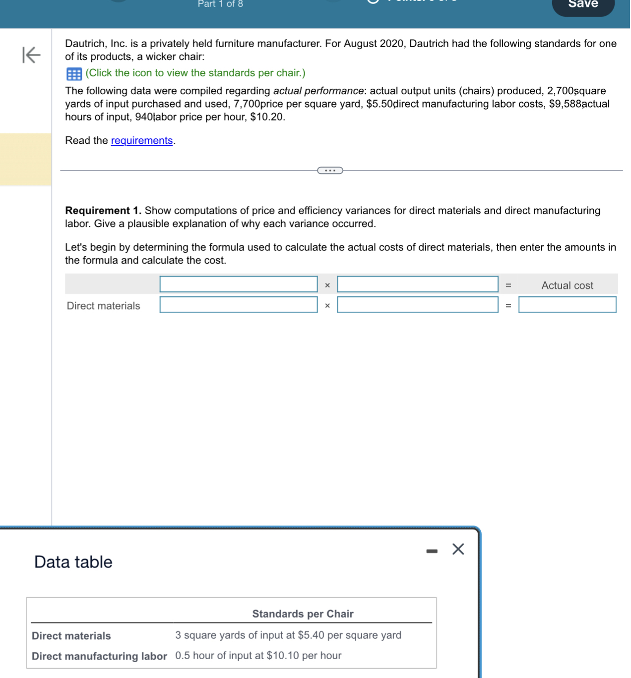 Label Each Step: c Dautrich, Inc. is a privately held furniture manufacturer.