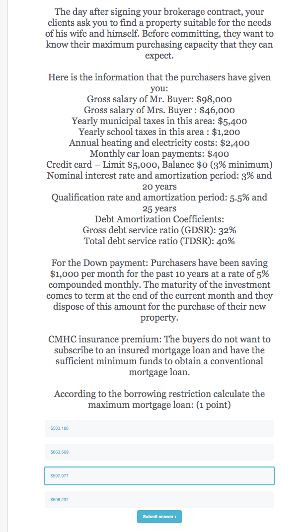  The day after signing your brokerage contract, your clients ask you