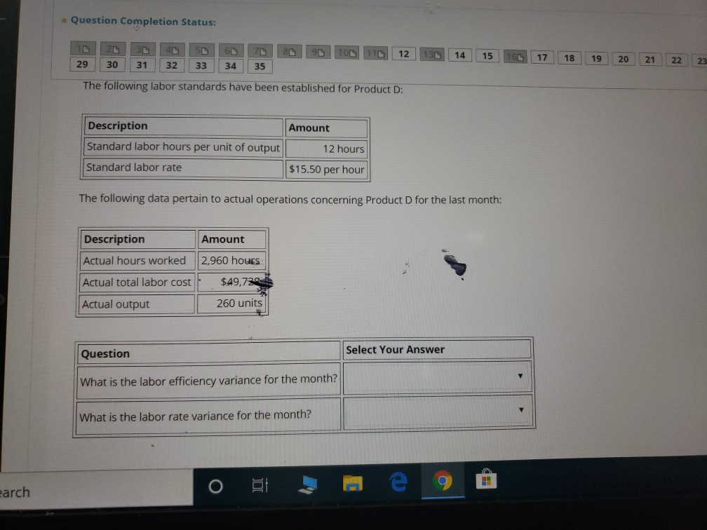  Question Completion Status: 10 D D 50 60 70 80 90