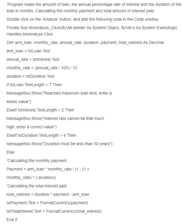 might be missing a few lines. I can not get the interest