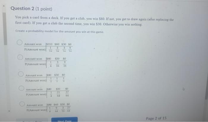  You pick a card from a deck. If you get a