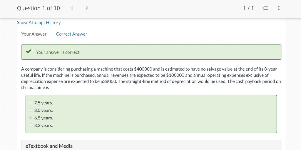 Explain how you solved please!! A company is considering purchasing a machine