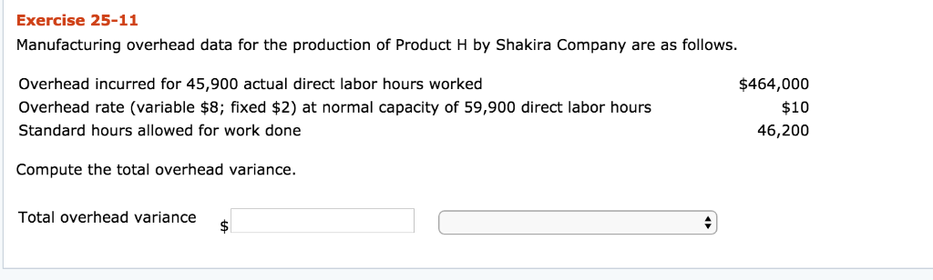 Please Help. Exercise 25-11 Manufacturing overhead data for the production of Product