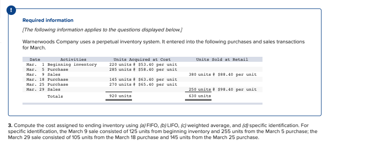 Compute the cost assigned to ending inventory using specific identification. For