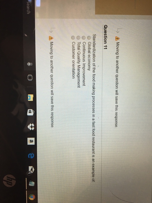  Moving to another question will save this response. Question 11 Standardization