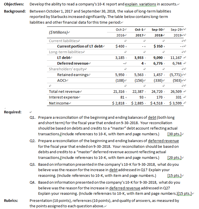  + 22 t Objectives: Develop the ability to read a company's