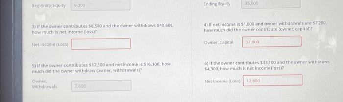 Using the expanded accounting equation, calculate and enter the answers for each