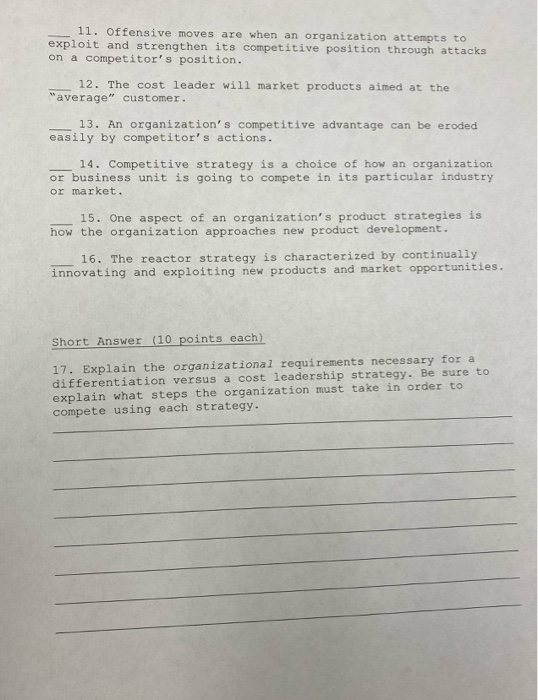 goods and services in which organizational resources are transformed into outputs is