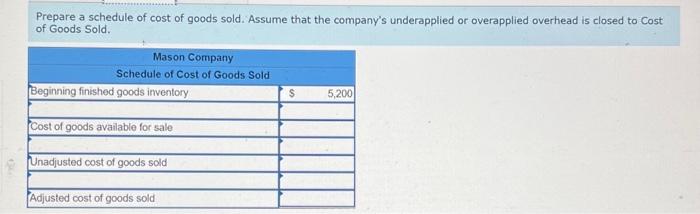 & & & $ & 5,200 \\ \hline \multicolumn{5}{|l|}{ Direct materials: }