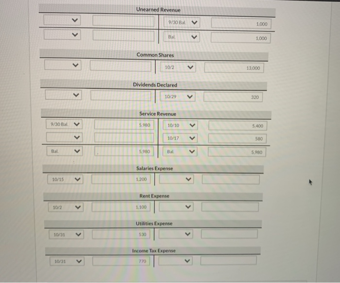 Accounts Payable $5,400 Unearned Revenue 1,000 Common Shares 13,000 $19,400 $19,400 The