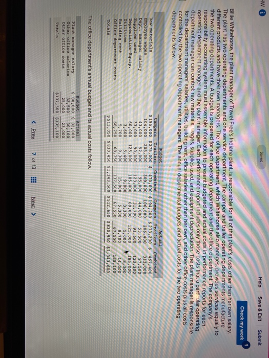  HW Saved Help Save & Exit Submit Check my work Billie