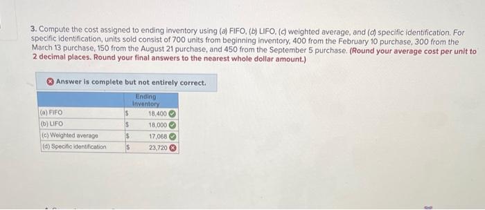 dojng wrong!! Problem 5-4AA (Algo) Periodic: Alternative cost flows LO P3 Montoure