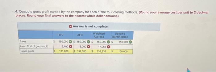 Company uses a periodic inventory system. It entered into the following calendar-year