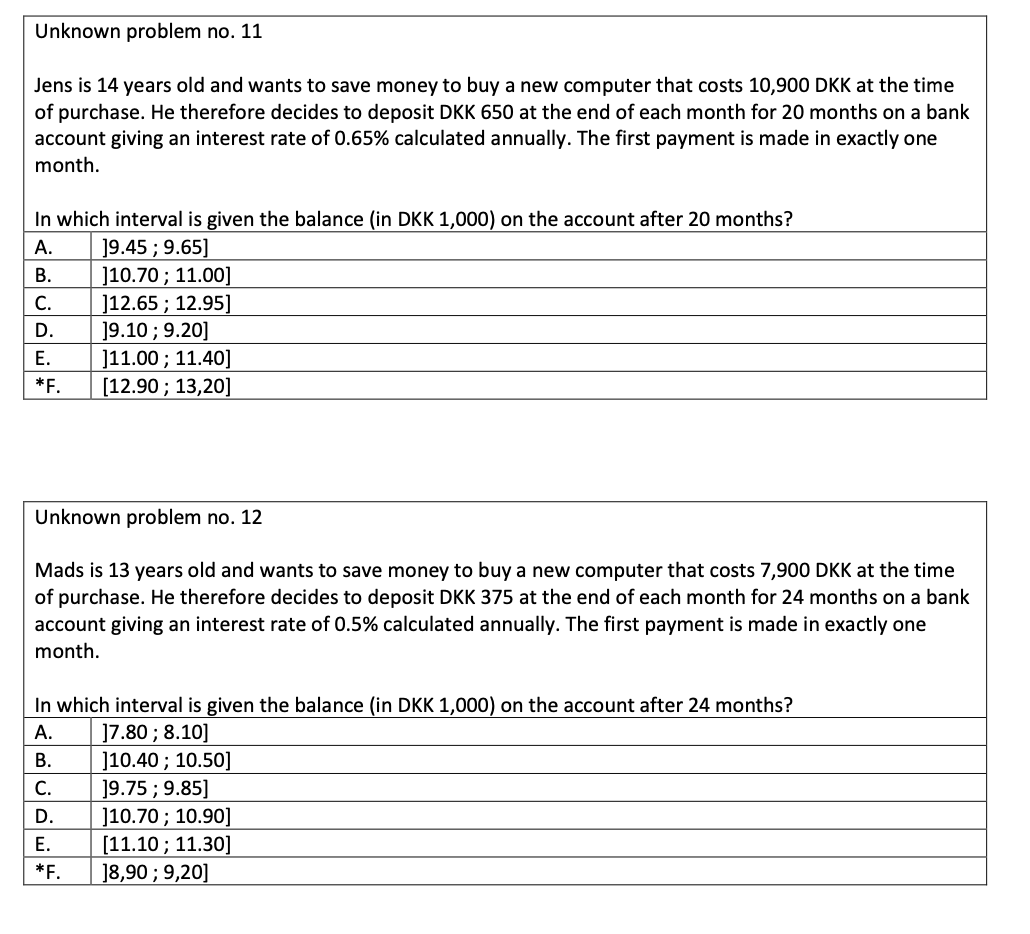 Unknown problem no. 11 Jens is 14 years old and wants