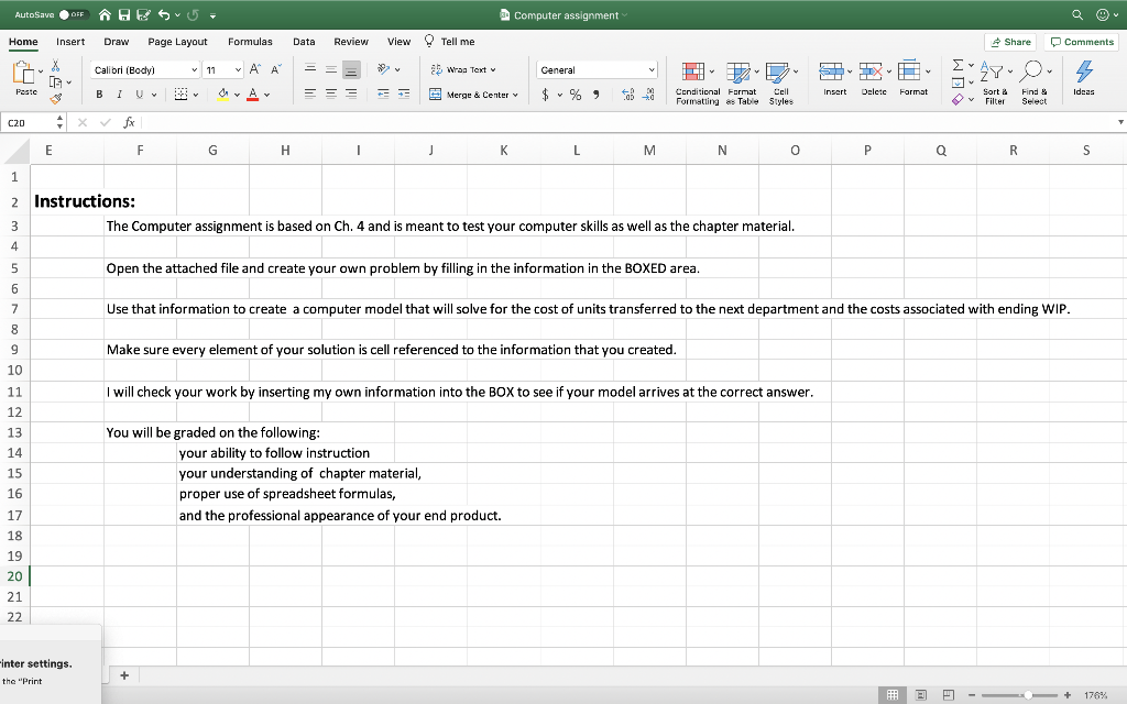 problem for the assignment AutoSave OFF AGE Computer assignment Insert Home -
