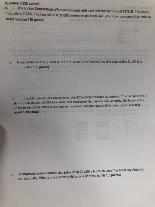  Question 2 (25 points) ttiog 08) 243iO The Lo Sun Corporation
