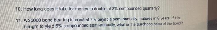  solve both 10. How long does it take for money to