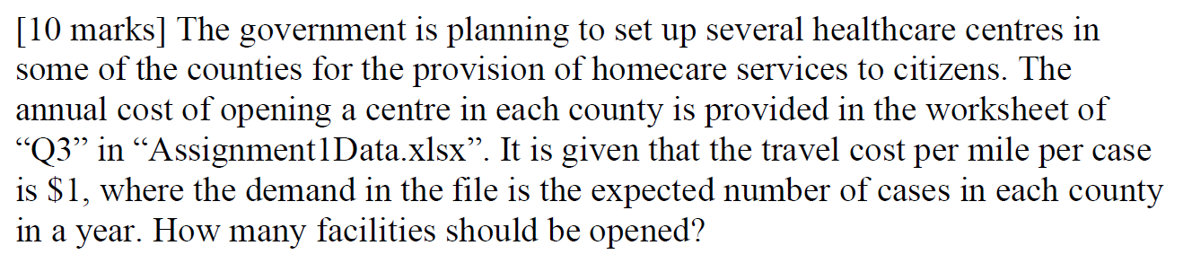 Please help to solve with EXCEL Solver by using method of Uncapacitated