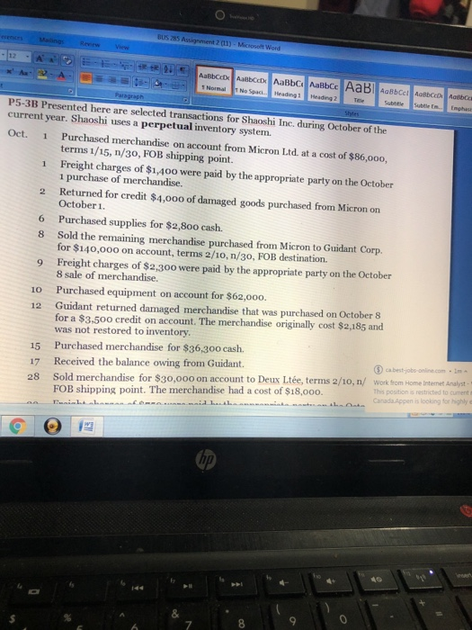  BUS 5 Assignment (1) Microsoft Word AaBbc Normal . . et