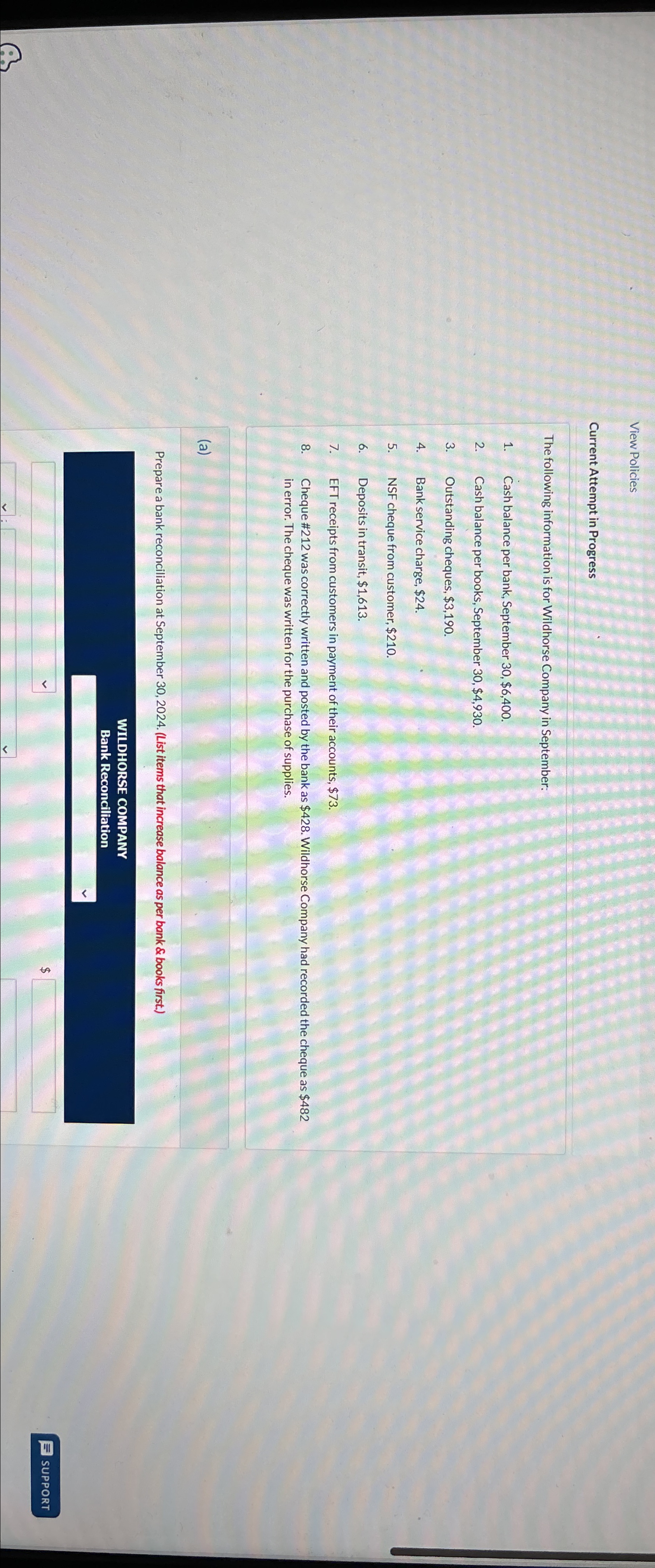  View Policies Current Attempt in Progress The following information is for