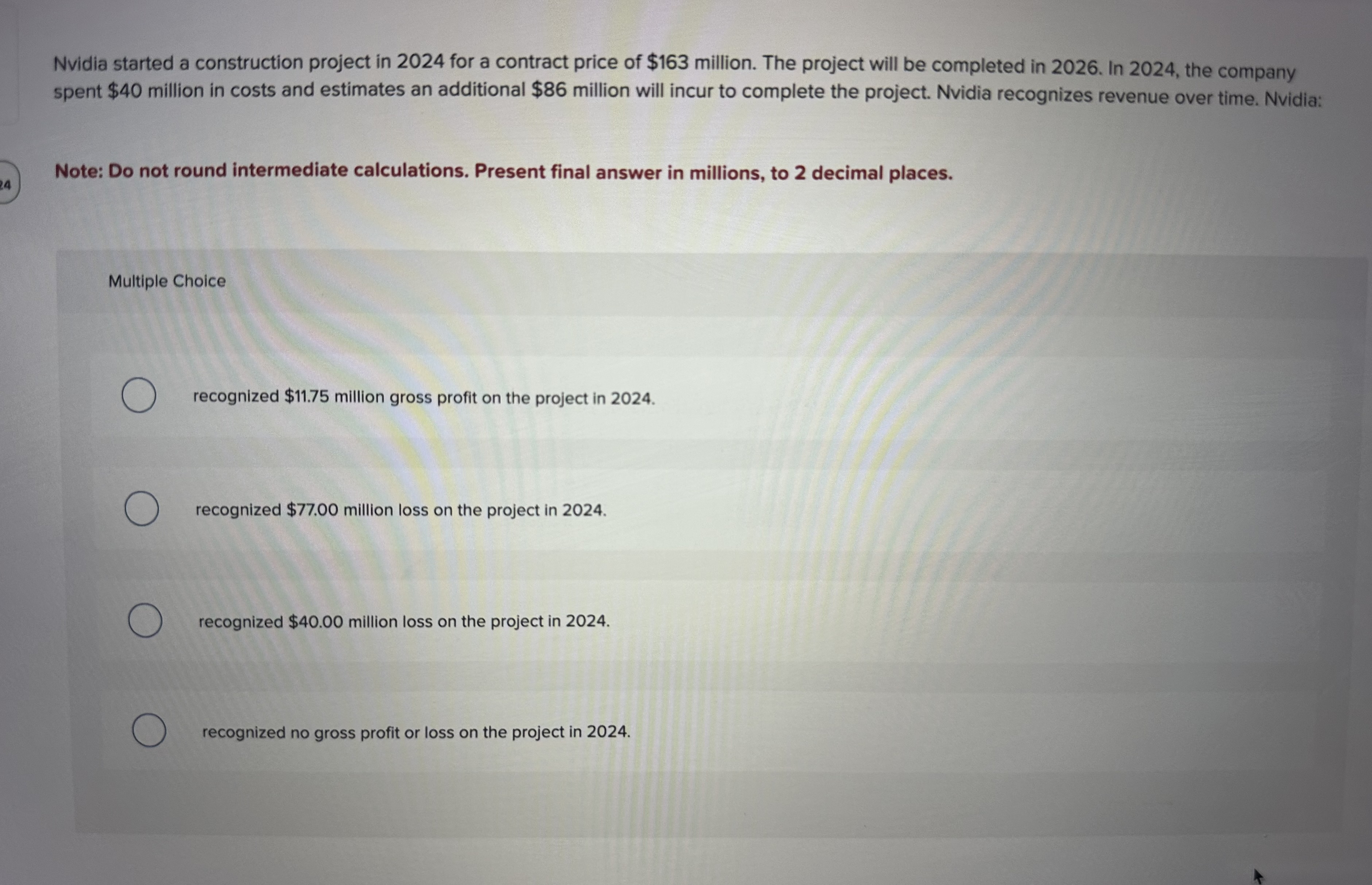  Nvidia started a construction project in 2024 for a contract price