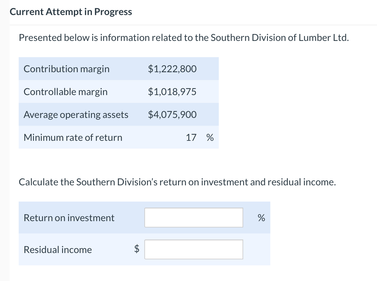  Current Attempt in Progress Presented below is information related to the