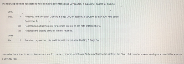  HELPPPP The following selected transactions were completed by Interlocking Devices Co,