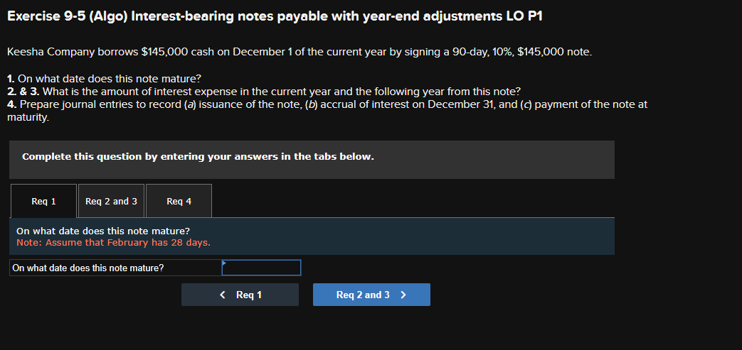 This is a 3 part question in interest bearing notes payable. Exercise