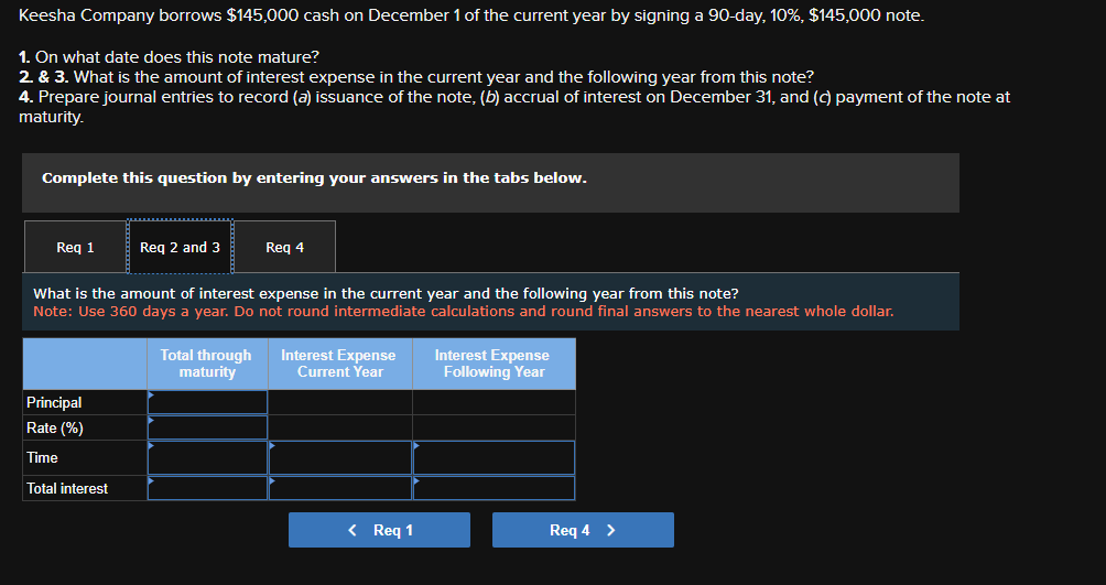 9-5 (Algo) Interest-bearing notes payable with year-end adjustments LO P1 Keesha Company