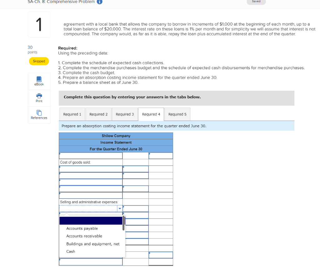 margin is 25% of sales. b. Actual and budgeted sales data: eBook