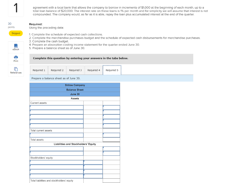Print March (actual) April May June July $ 59,800 $ 75,000 $