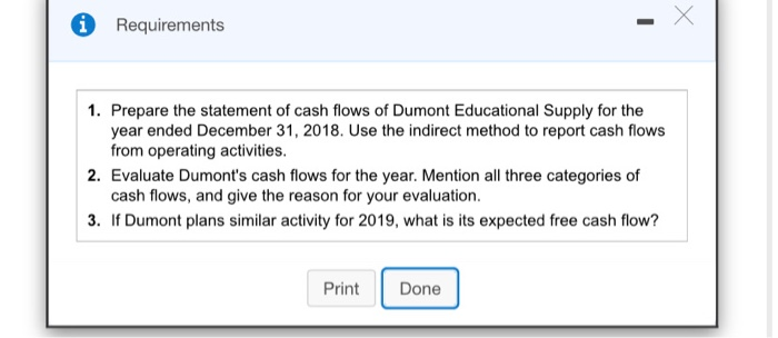 Help with requirements 1-3 A Requirements 1. Prepare the statement of cash