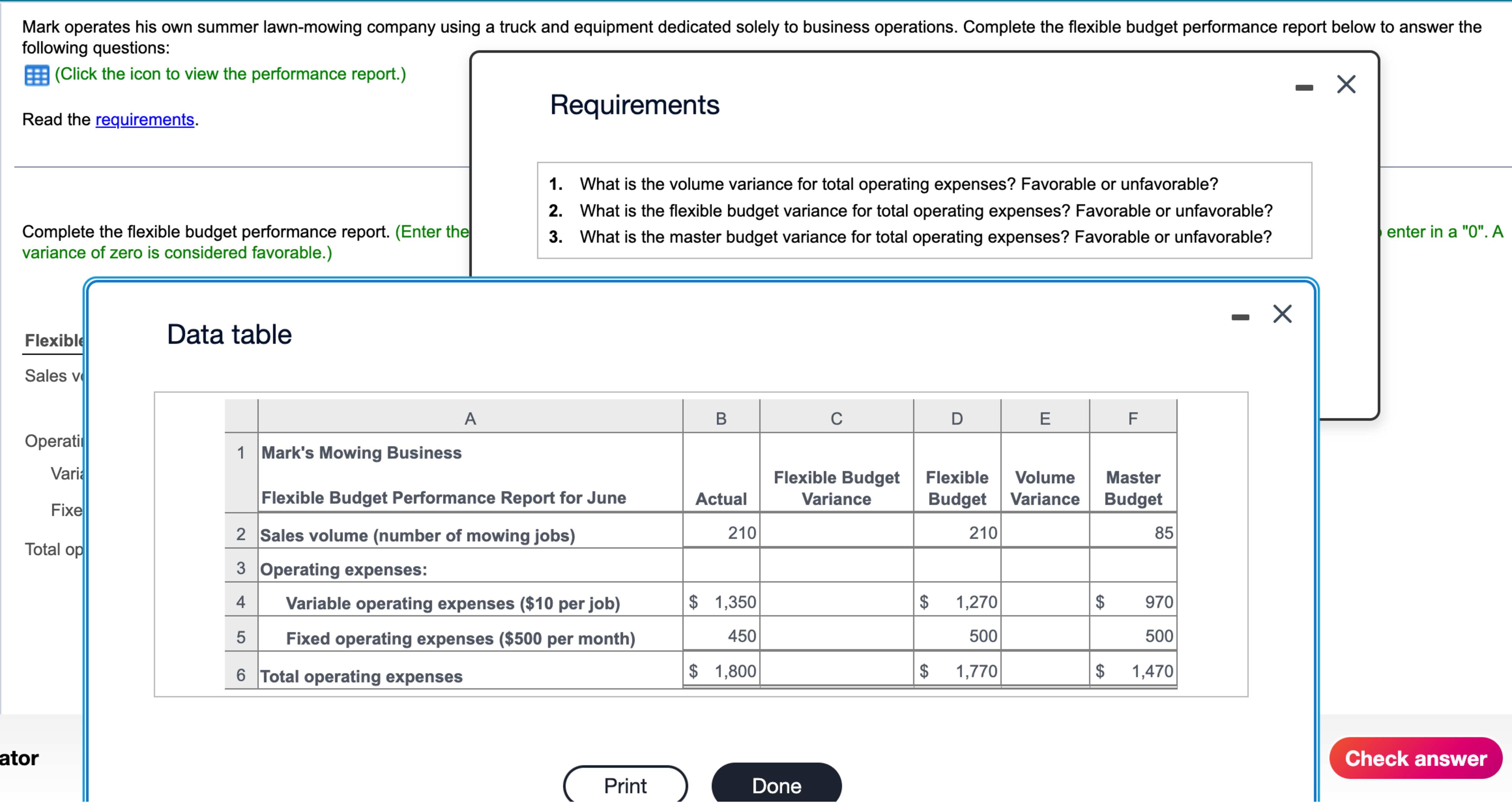 Fill in graph and complete answer required questions. Read the requirements. Requirements