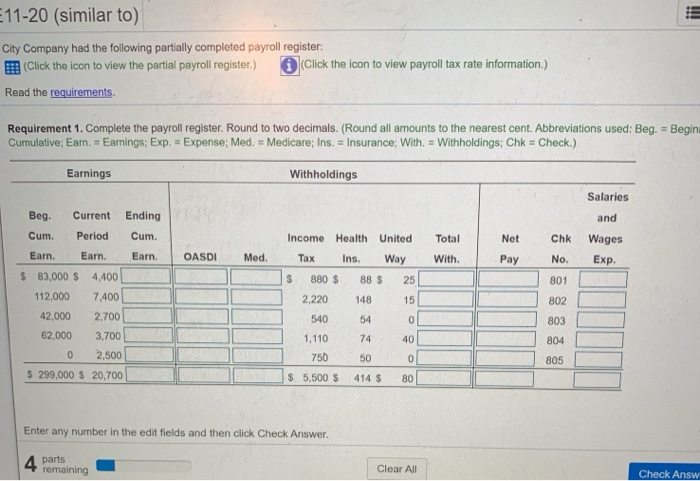 pay period. 4. Journalize the payment to employees. 5. Journalize the payment