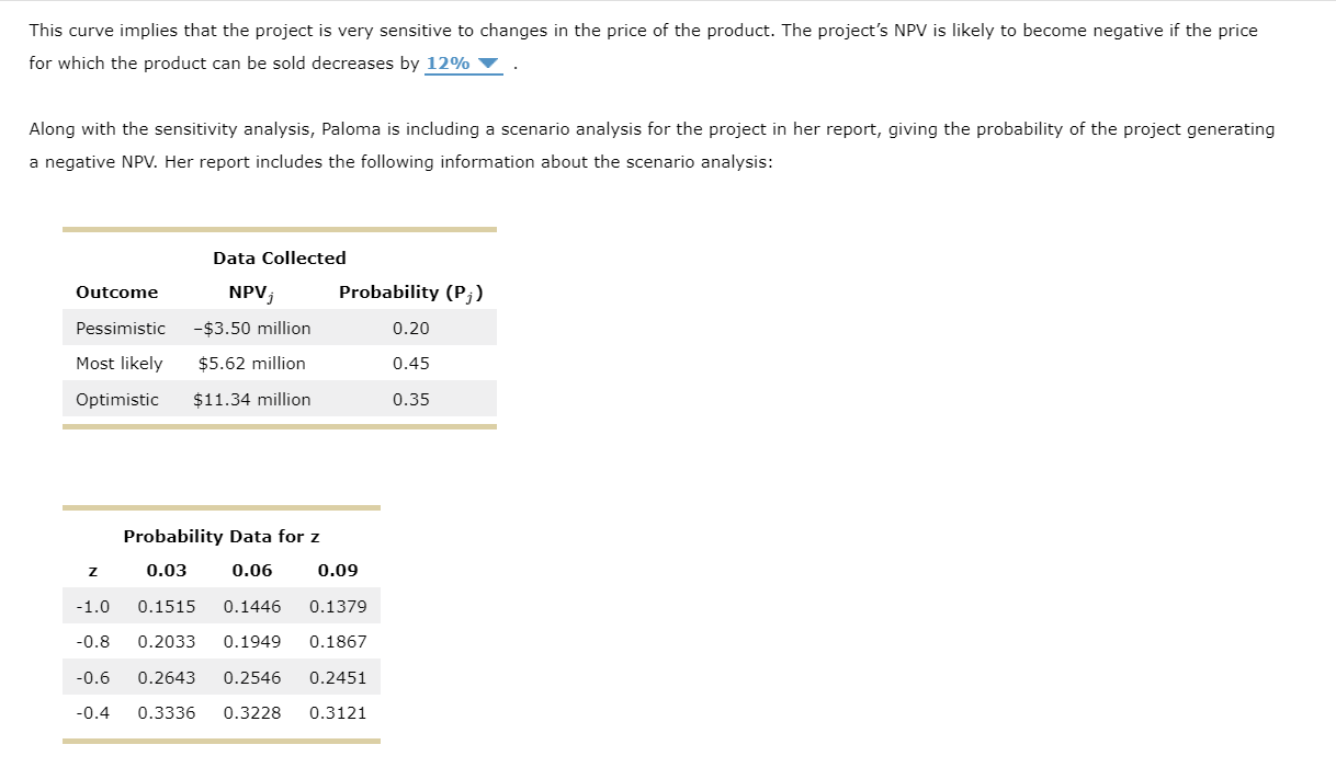 the elements (or variables) affecting a project's expected value is changed to