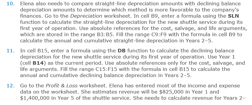 PLEASE EXPLAIN STEP BY STEP IN DETAIL WHAT TO DO!!! 10. Elena