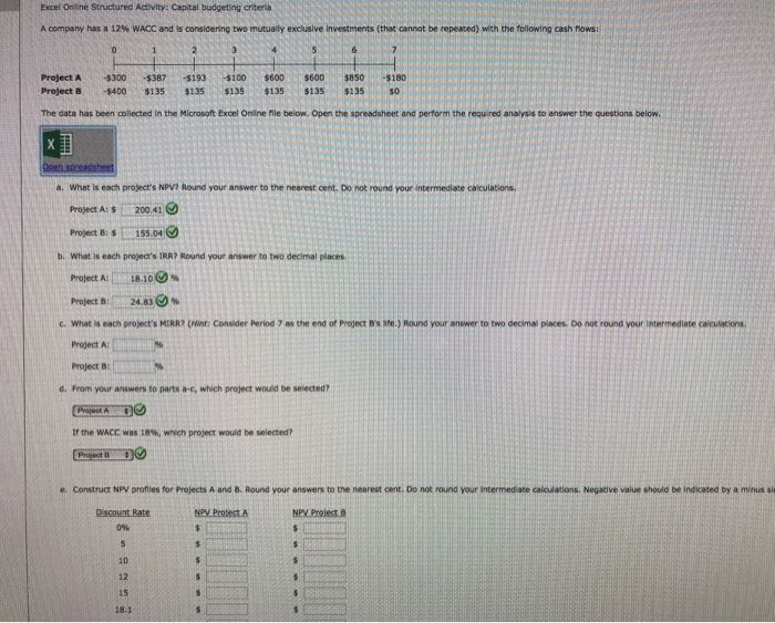  I only need the help with E, F, & G. Thanks!!