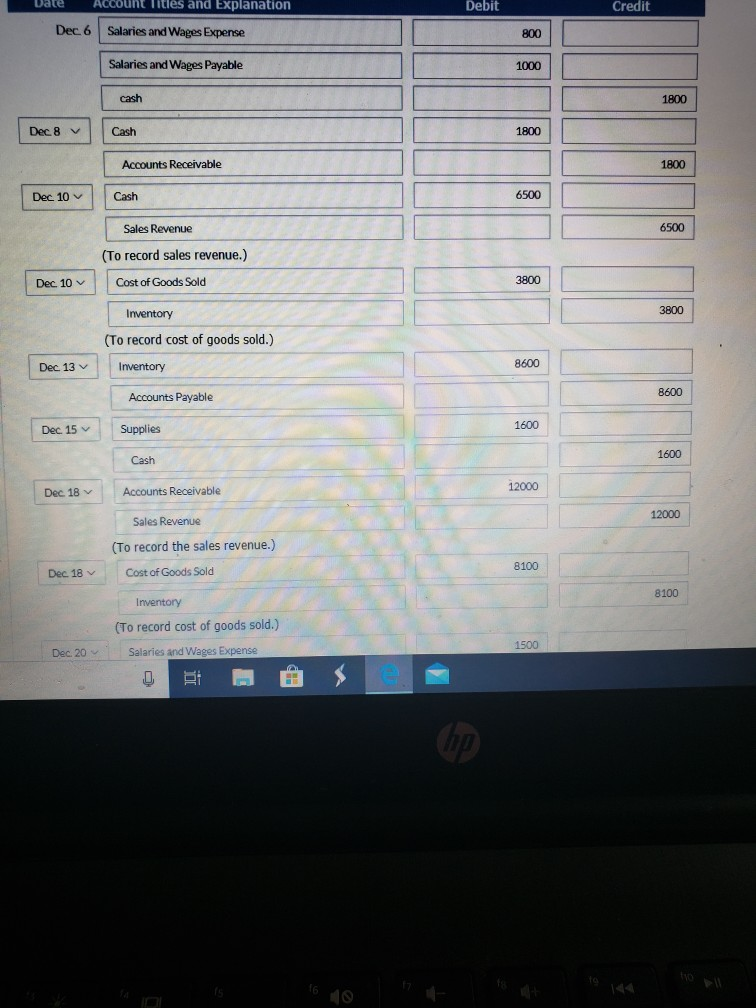 December 1, 2019, Blossom Company had the following account balances. Cash Accounts