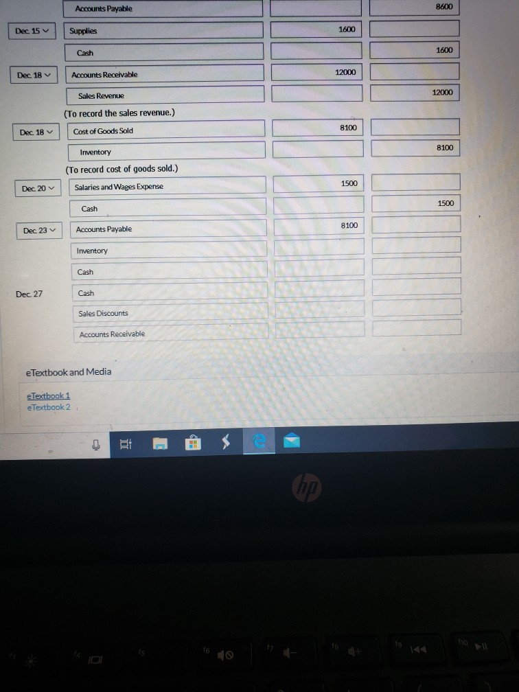 Receivable Inventory Supplies Equipment Debit Credit $7,600 Accumulated Depreciation-Equipment $2,420 4,800 Accounts