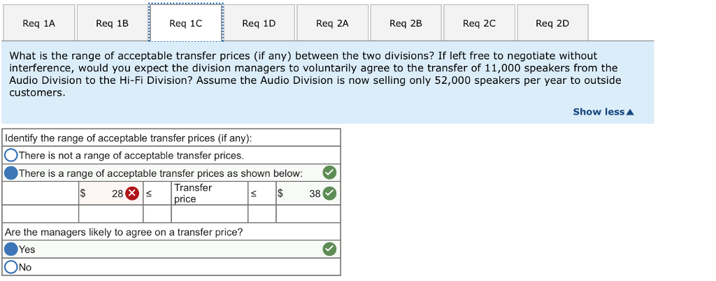 price per unit on the intermediate market Variable costs per unit Fixed