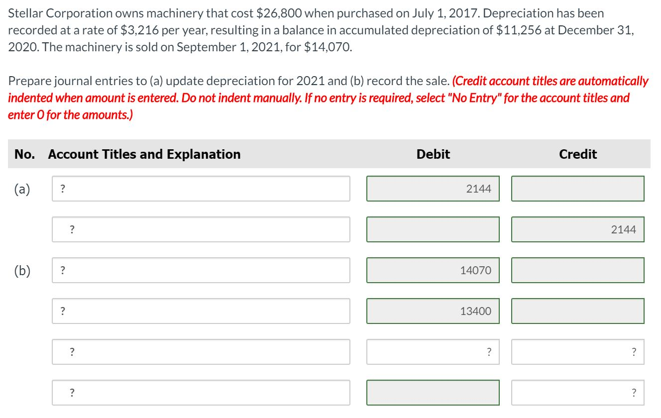 (Note: I need help with the Account Titles and a few