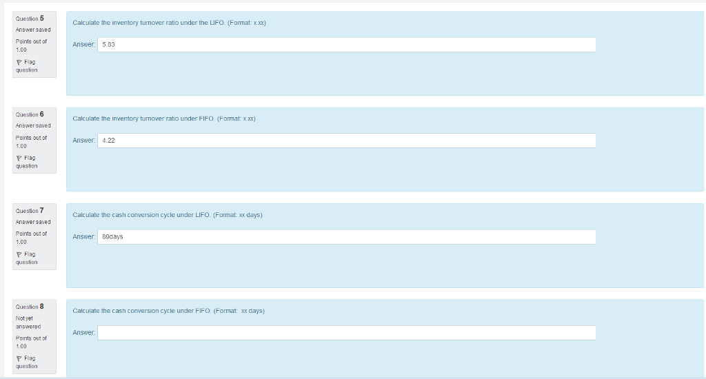 plz help me check question 5-7 and help me calculate question 8