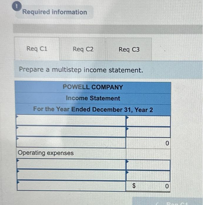 $66,000 retained earnings. During Year 2 , Powell experienced the following events: