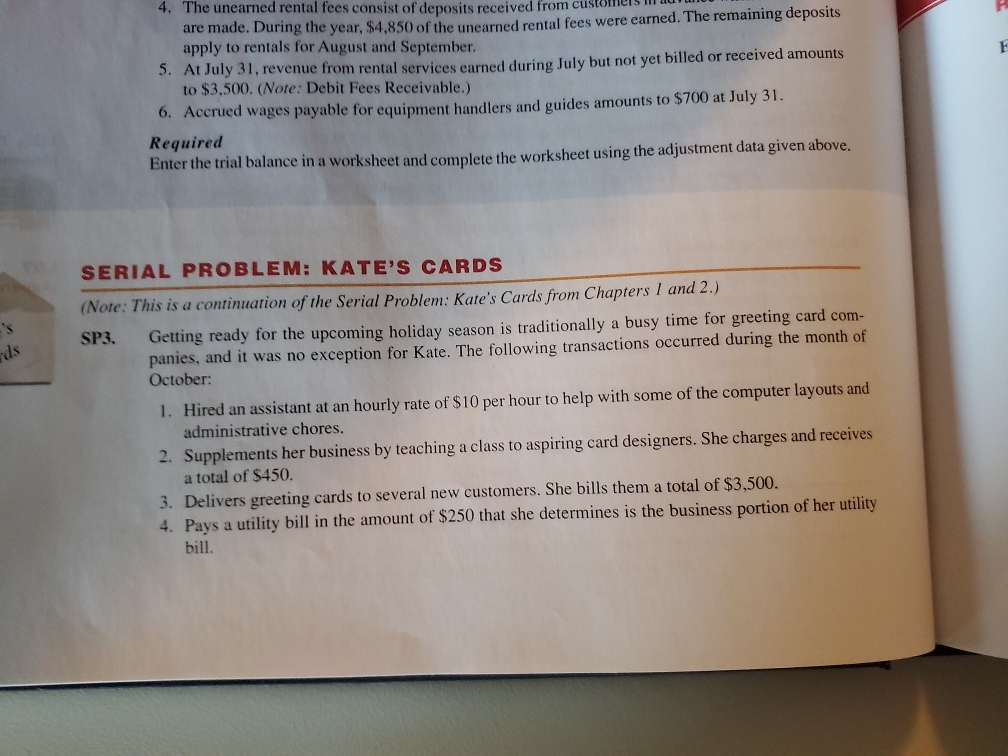 of the prior information is needed. Processing Accounting Information SERIAL PROBLEM: KATE'S